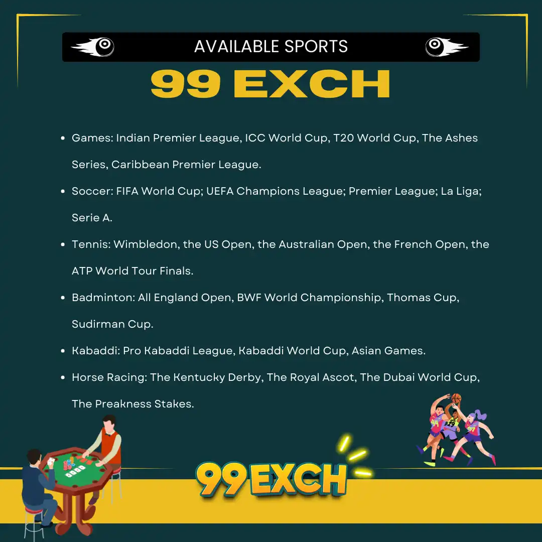 available sports on 99exch