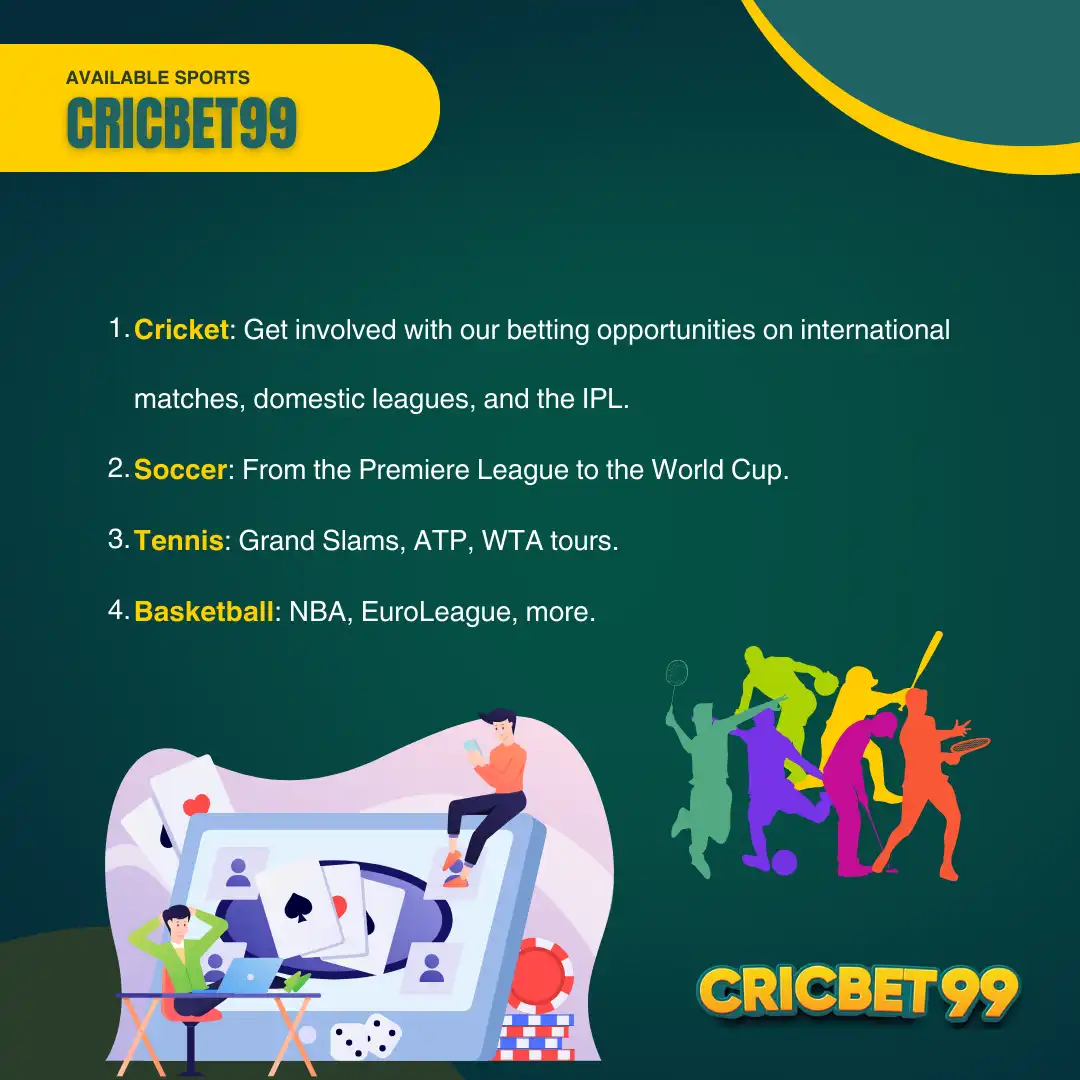 available sports on cricbet99