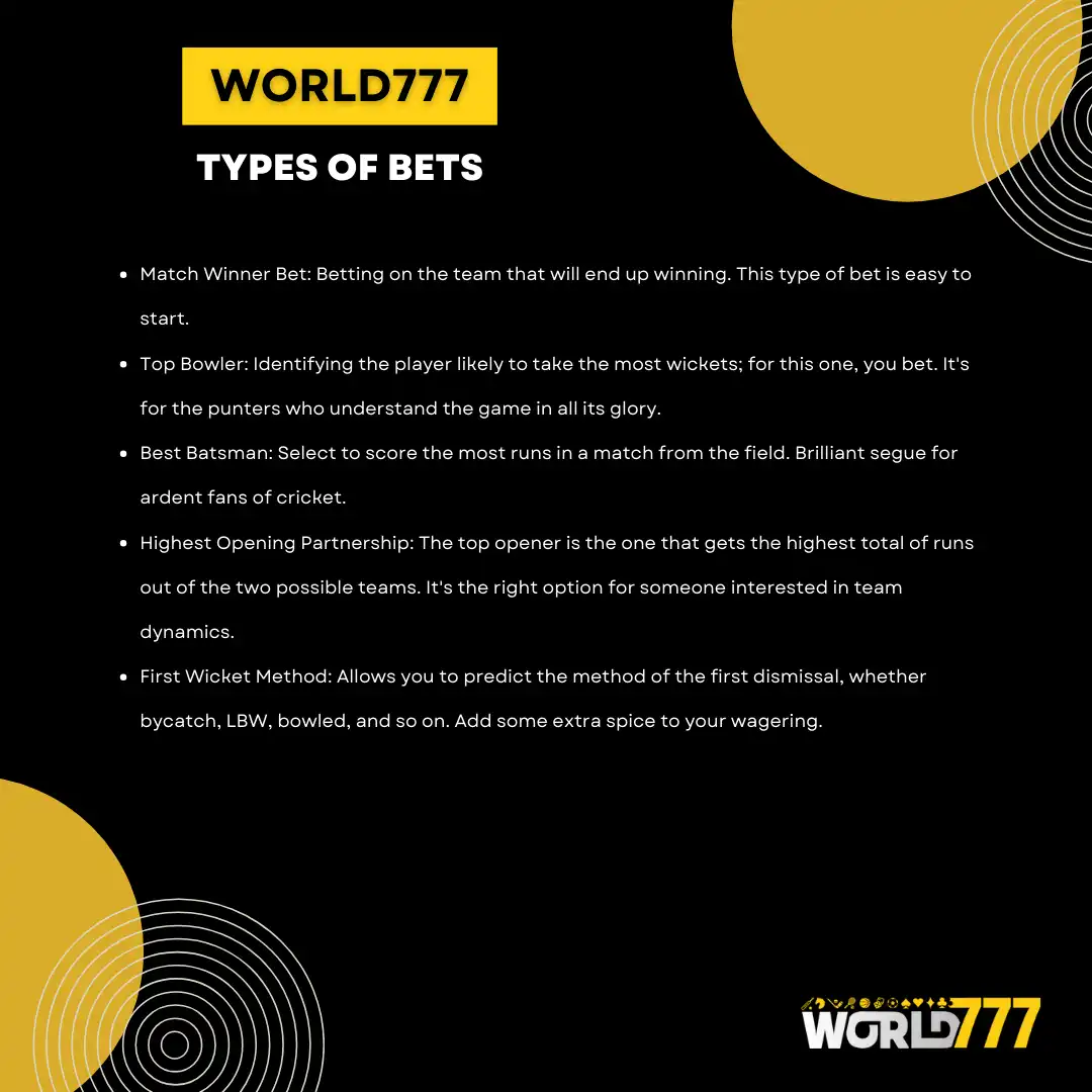 different types of bet on world777