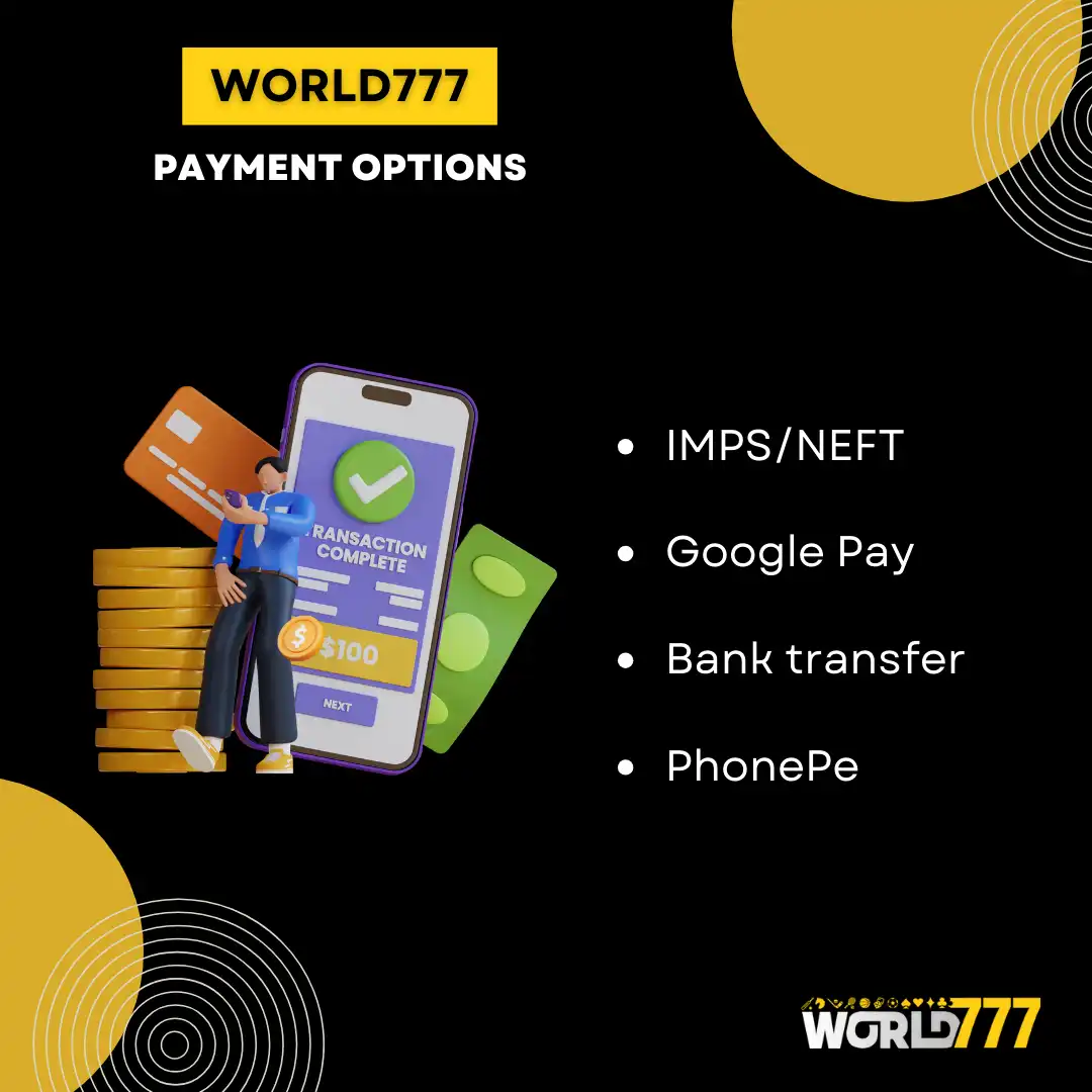 payment methods on world777